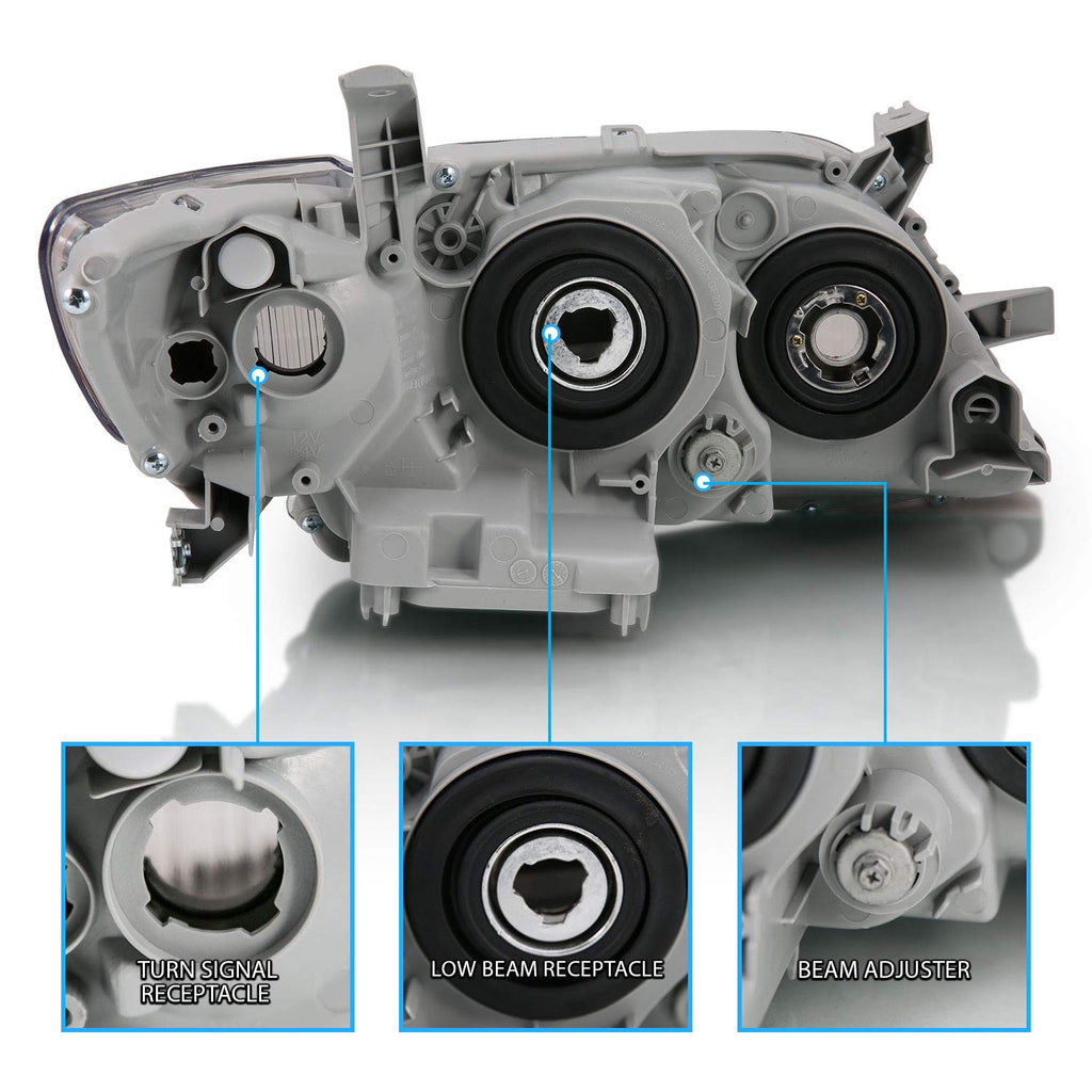 2007-2009 Toyota Camry Black Projector Headlight Assembly Pair E6810