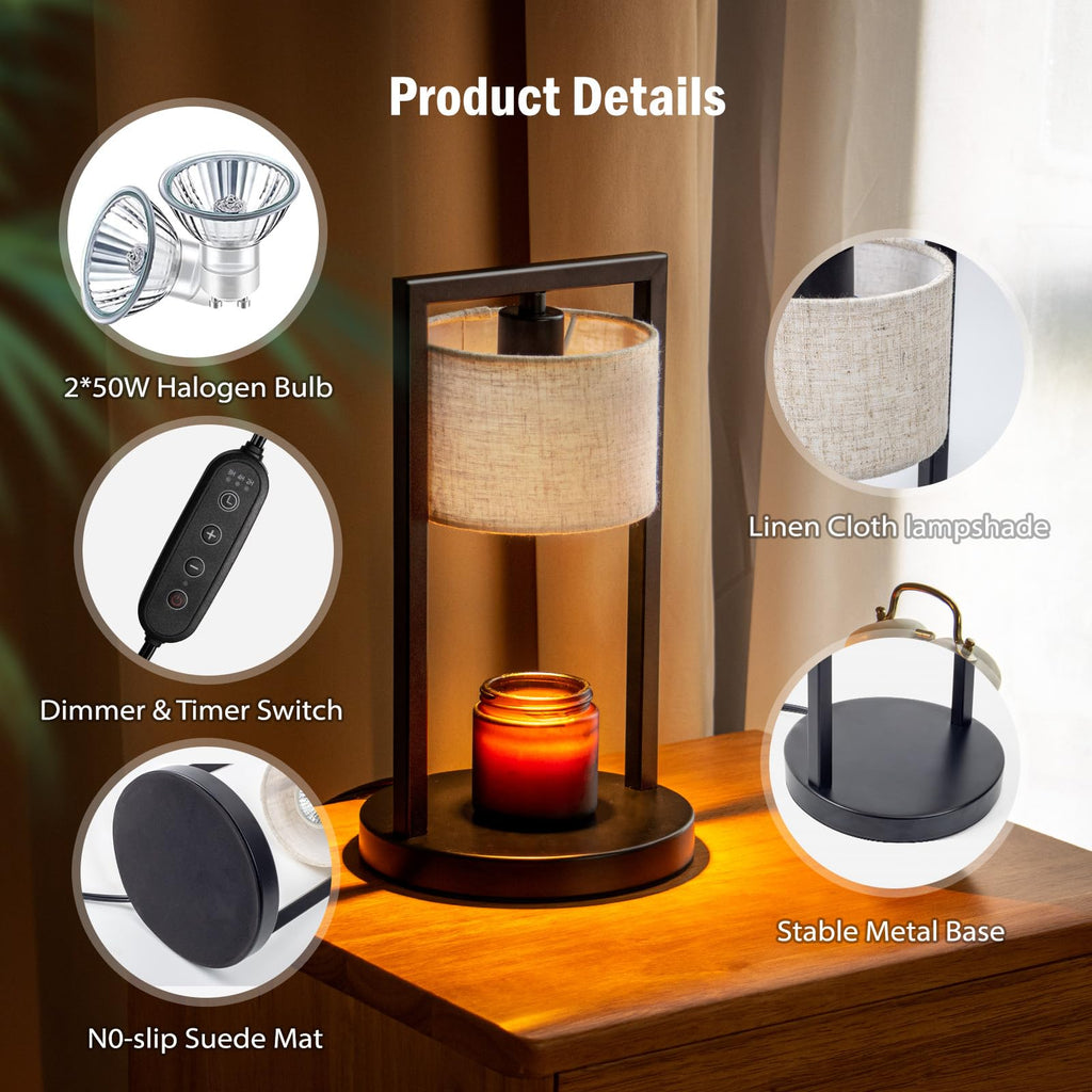Candle Warmer Lamp with Timer, Dimmable, Beige I55485