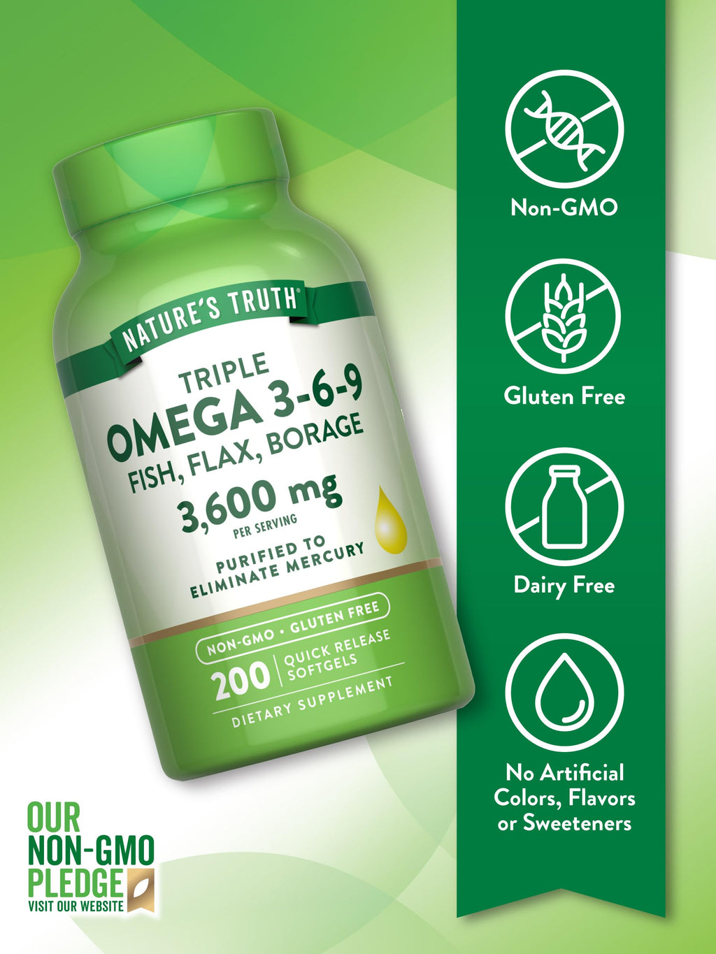 Omega 3 6 9 3600mg 200 Softgels H295407