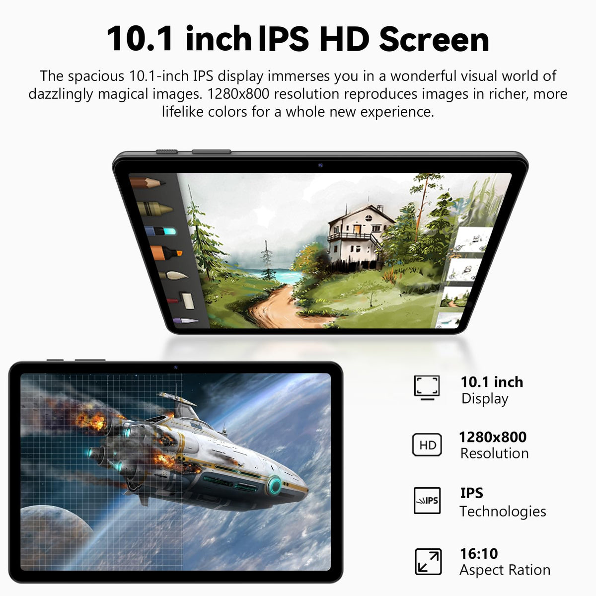 10 Inch Octa-Core Tablet with Keyboard Case Mouse Stylus D638