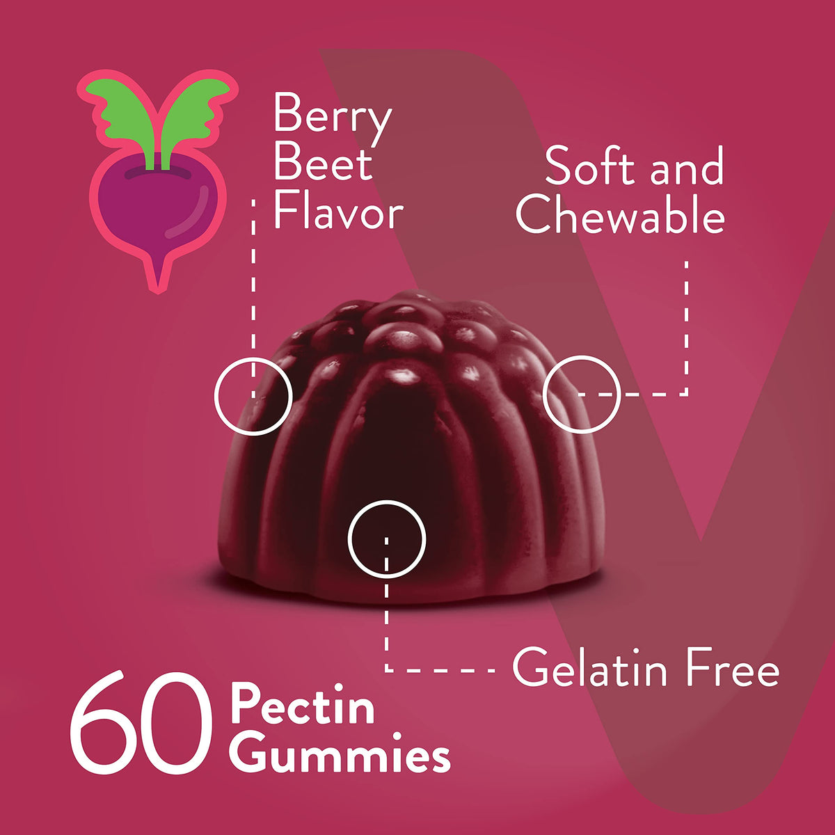 Beet Root Gummies with Magnesium & Vitamin C F381046