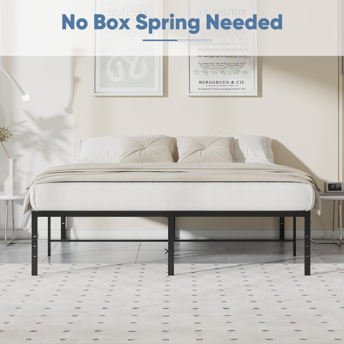 Queen 18 Inch Metal Platform Bed Frame K593