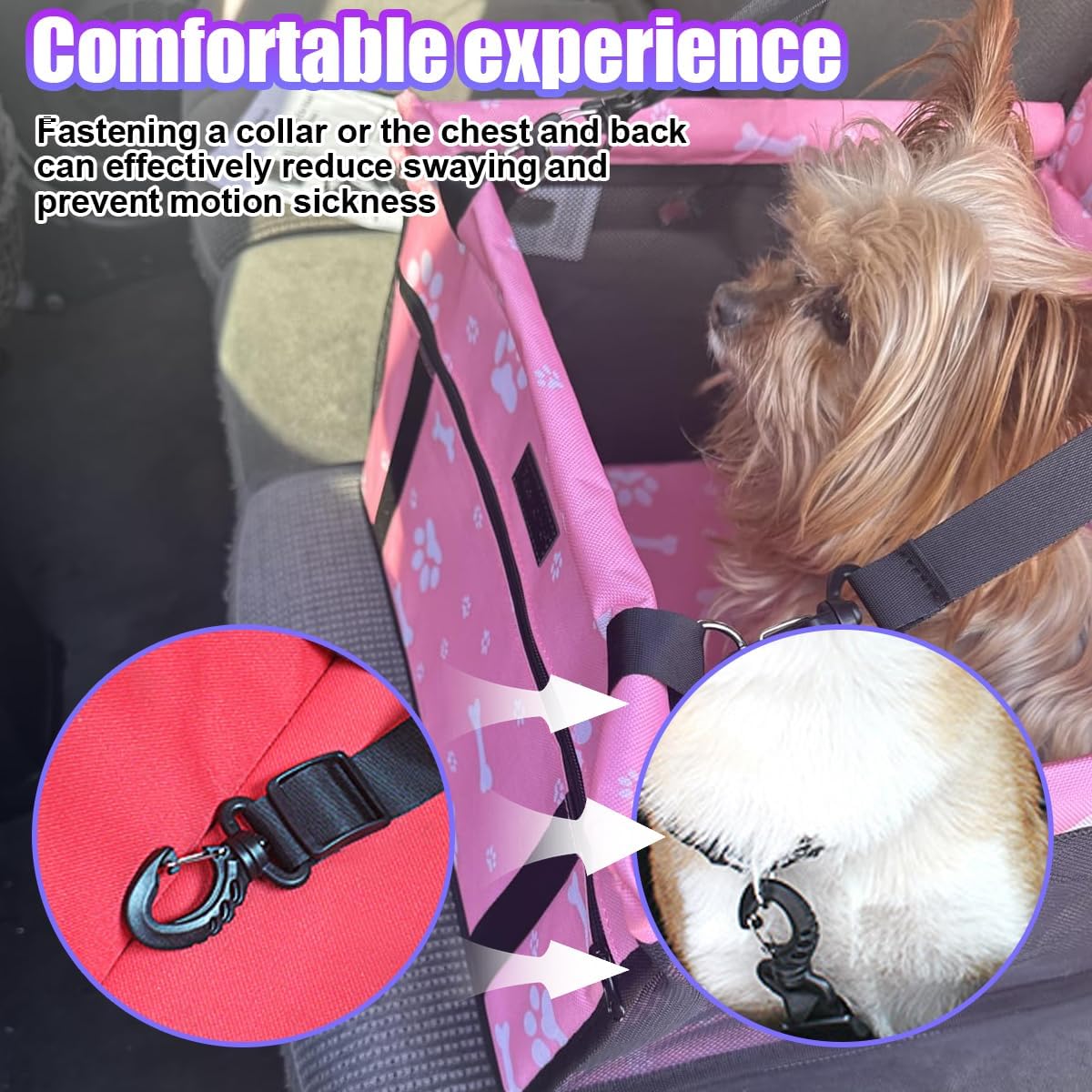 Pink Waterproof Oxford Pet Car Seat O7801