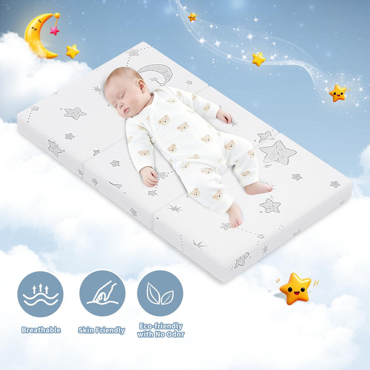 Portable Pack and Play Mattress with Washable Cover I371590