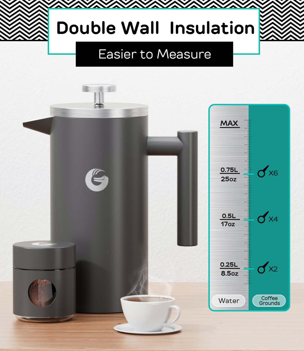Gray 34 oz French Press Coffee Maker W325245