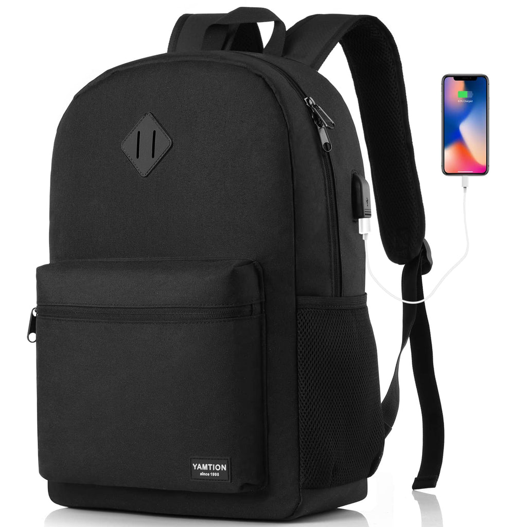 Black 15.6 Inch Laptop Backpack with USB Charger L38858