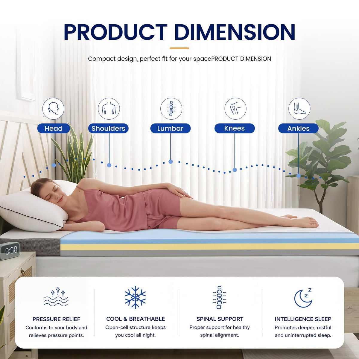 6 Inch Memory Foam Trifold Folding Mattress G379