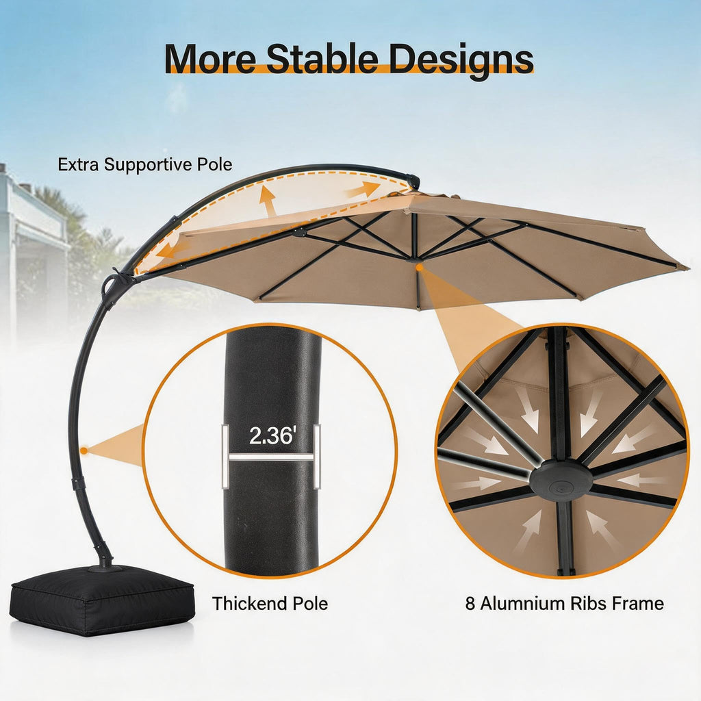 Patio Cantilever Umbrella with Base C190