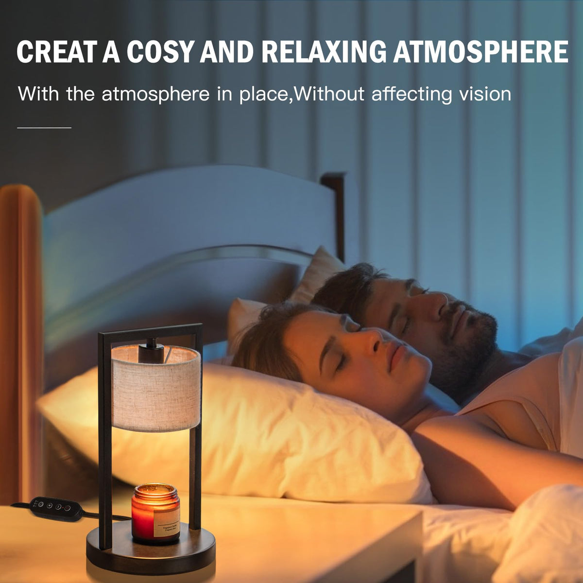Candle Warmer Lamp with Timer, Dimmable, Beige I55485