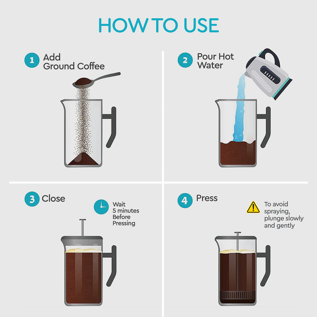 34oz Insulated Stainless Steel French Press O537