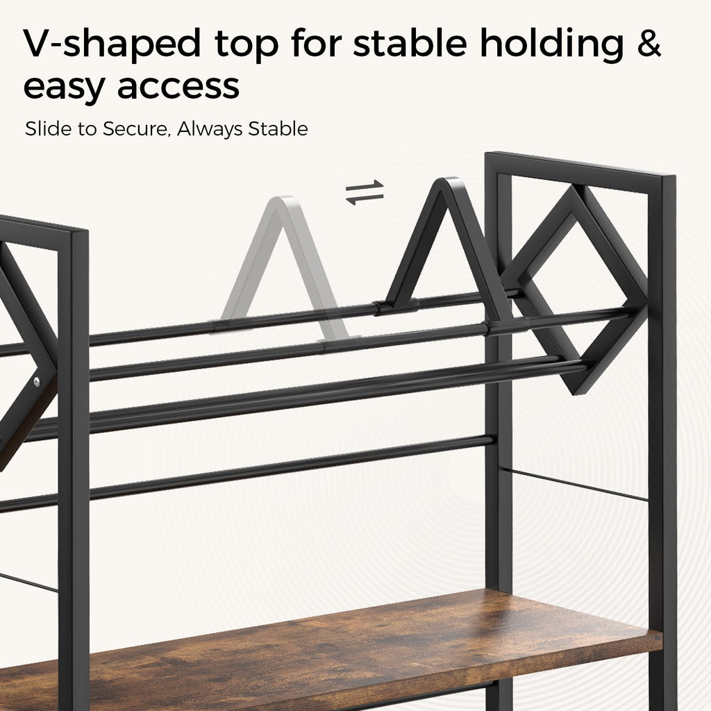 3-Tier Wooden and Metal CD Storage Rack U262363