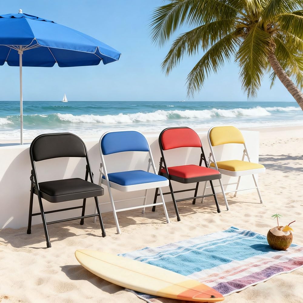 Black Folding Bar Stool with Backrest and Footrest L59459