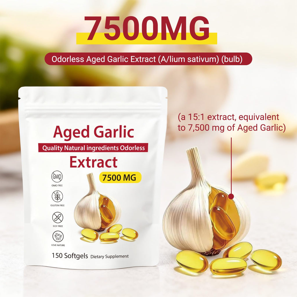 Odorless Aged Garlic Extract 7500mg Softgels J250908