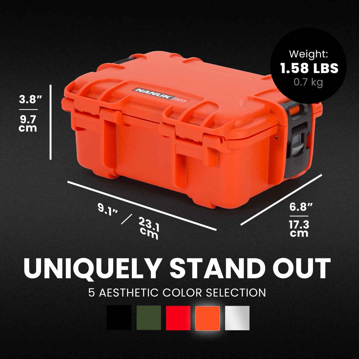 Orange Waterproof Hard Case E8814