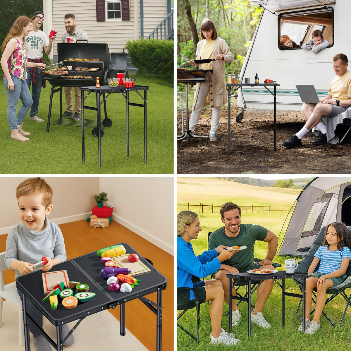 Folding Camping Table 3 Adjustable Height T192436