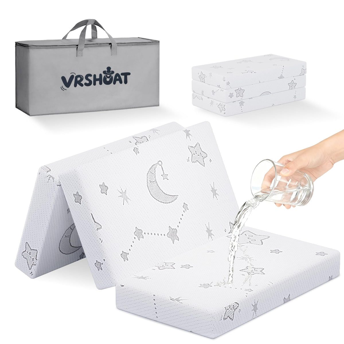 Portable Pack and Play Mattress with Washable Cover I371590