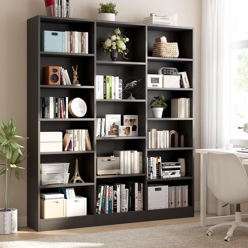 Black 6 Tier 17 Shelf Bookshelf O832