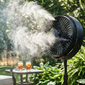 16 Inch Outdoor Misting Stand Fan, 3 Speed, 75° Oscillation, Black N485