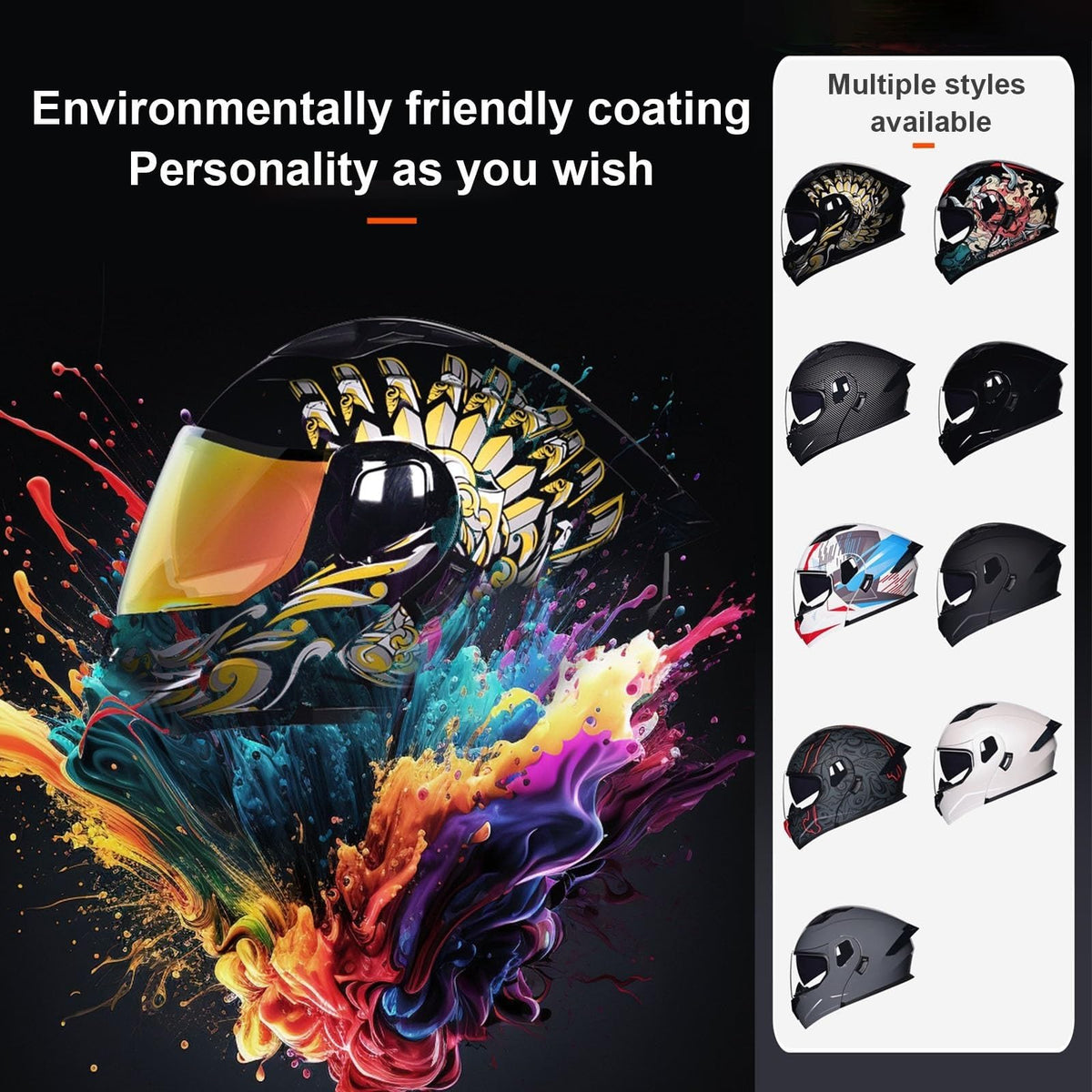 Flip-Up Motorcycle Helmet DOT Certified Dual-Lens M857815