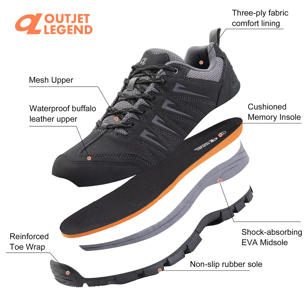 Men's Waterproof Leather Low Top Hiking Shoes Q5182