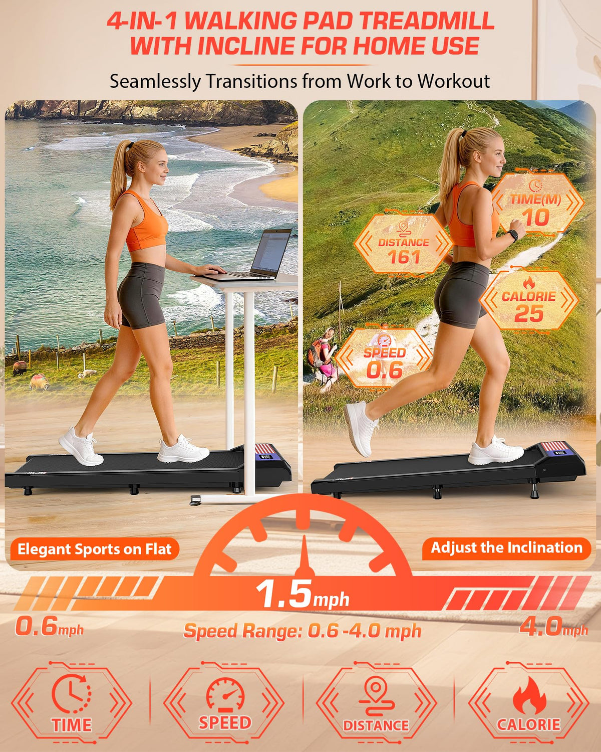 Incline Under Desk Treadmill Y14844
