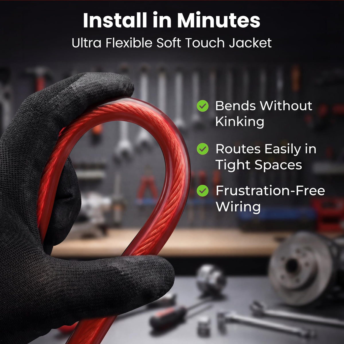 0 Gauge Wire Kit, Black/Red 25FT Crimp Kit O94848