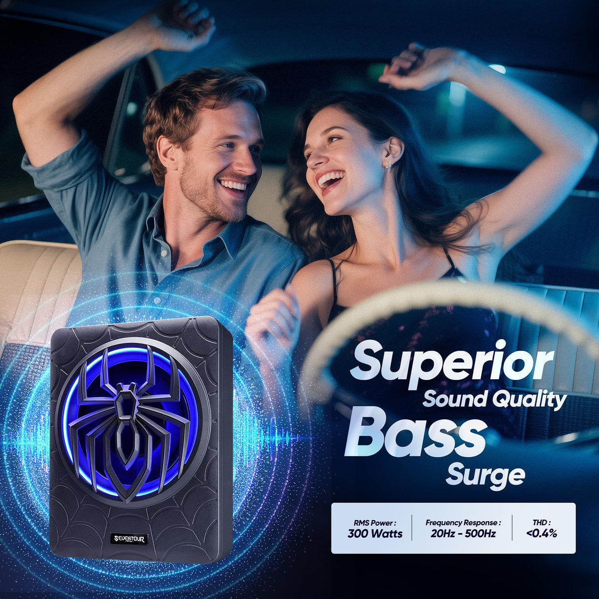 10" 1200W Powered Car Subwoofer with Amplifier O737