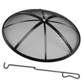 30 Inch Heavy Duty Metal Mesh Fire Pit Spark Screen with Handle & Poker G49947