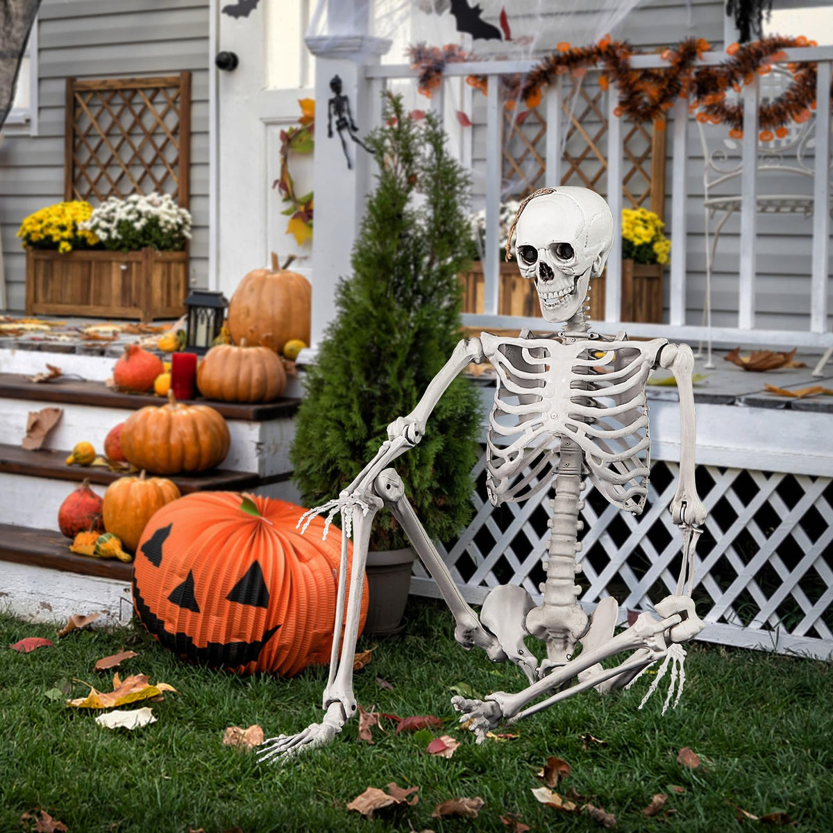5.4 FT Life Size Posable Skeleton Decoration H8833