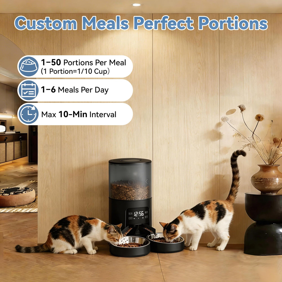 Automatic Cat Feeder 6L Black L91237