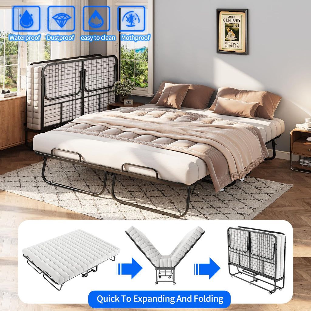 Queen Size Folding Bed with Memory Mattress N7774