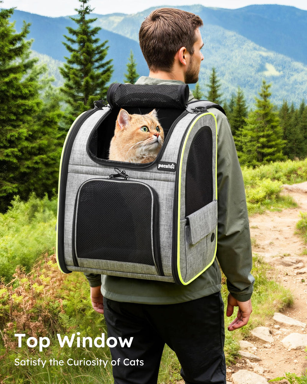 Expandable Cat Carrier Backpack with Breathable Window U722