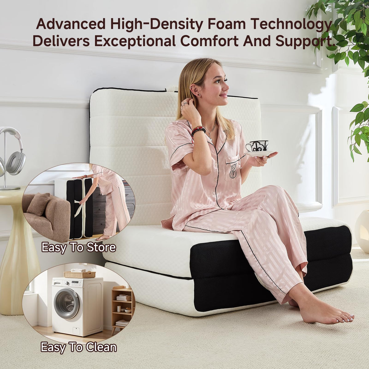 King Tri-Fold Memory Foam Mattress with Washable Cover S790