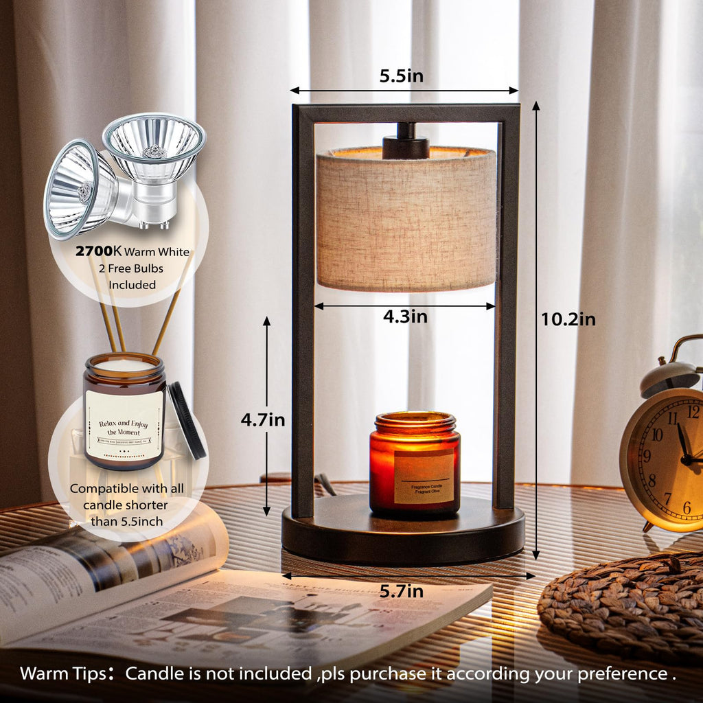Candle Warmer Lamp with Timer, Dimmable, Beige I55485
