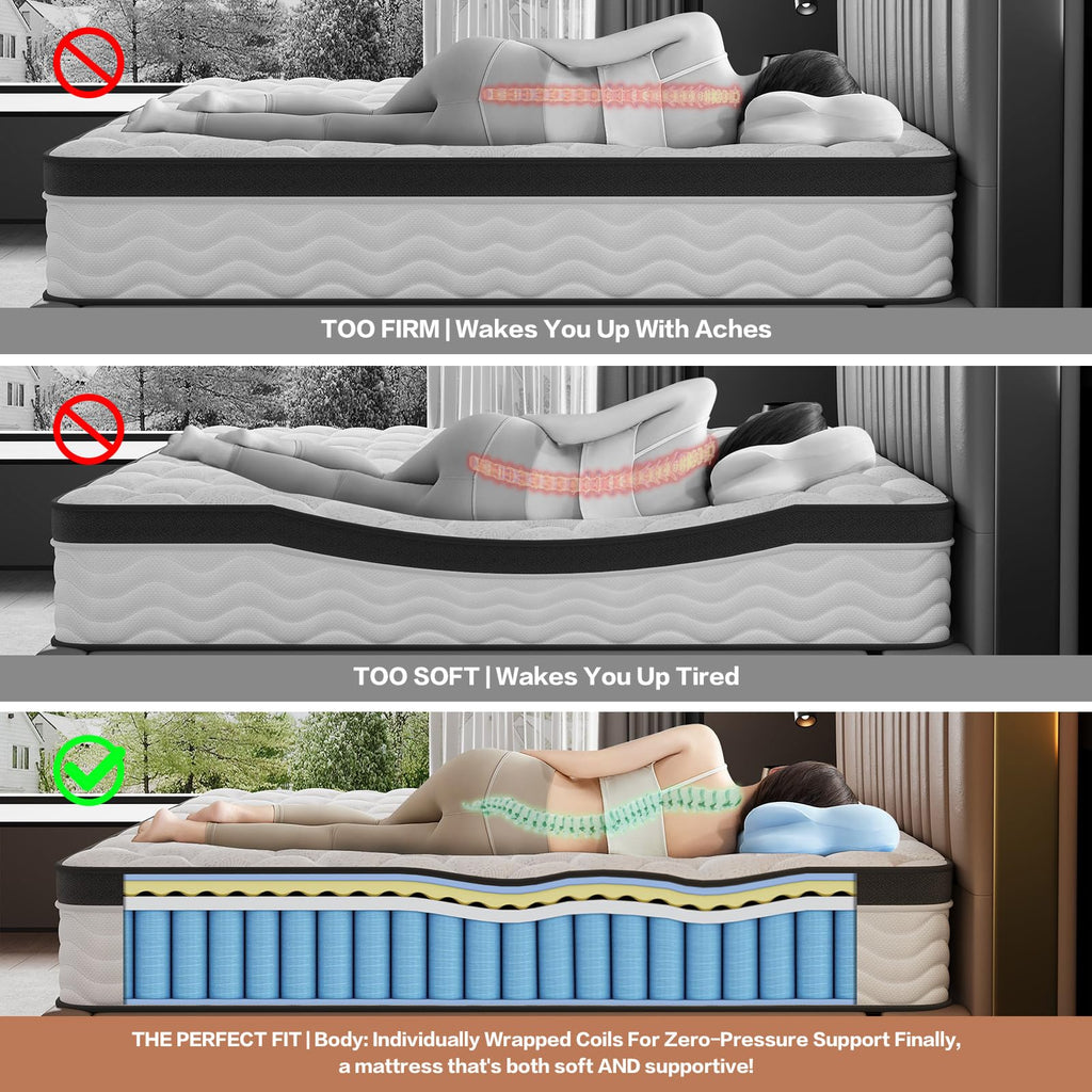 12 Inch Full Size Hybrid Mattress C70314