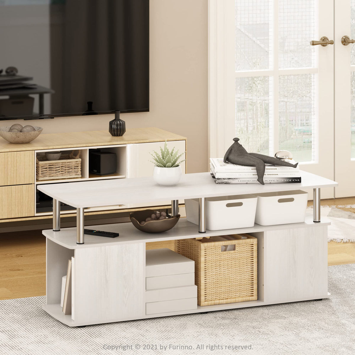 3-Tier TV Stand with Open Shelf up to 50 Inch F73489