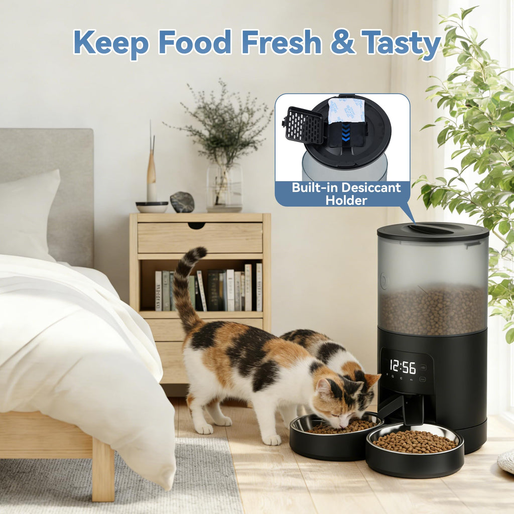 Automatic Cat Feeder 6L Black L91237