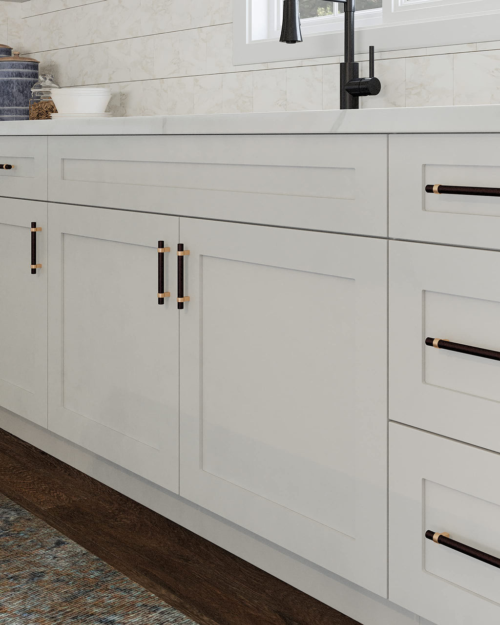 White Shaker Style Bridge Cabinet P48405
