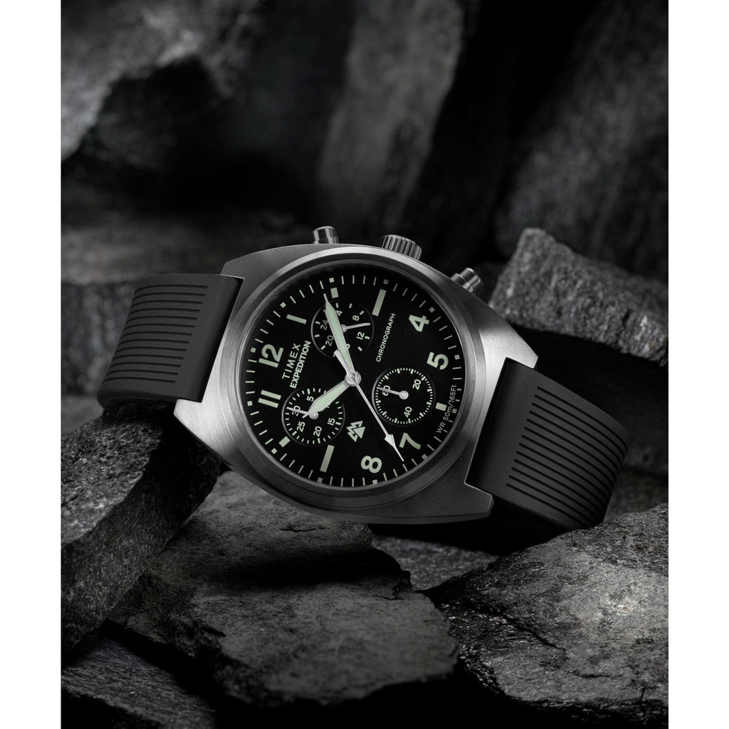 Men's Chronograph 41mm Watch Black Dial Gunmetal Case K71903
