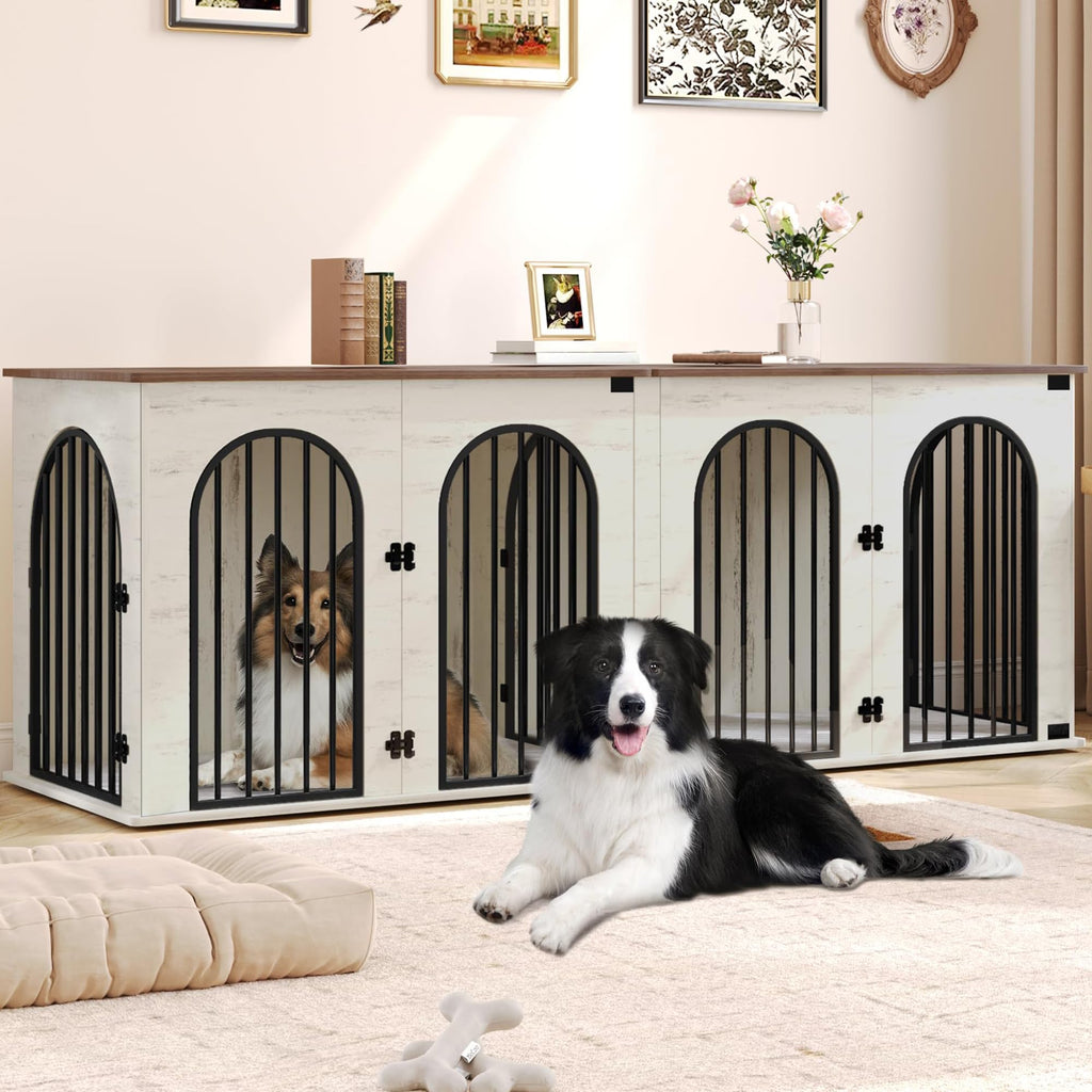 Double Dog Crate Furniture with Cushion F67620