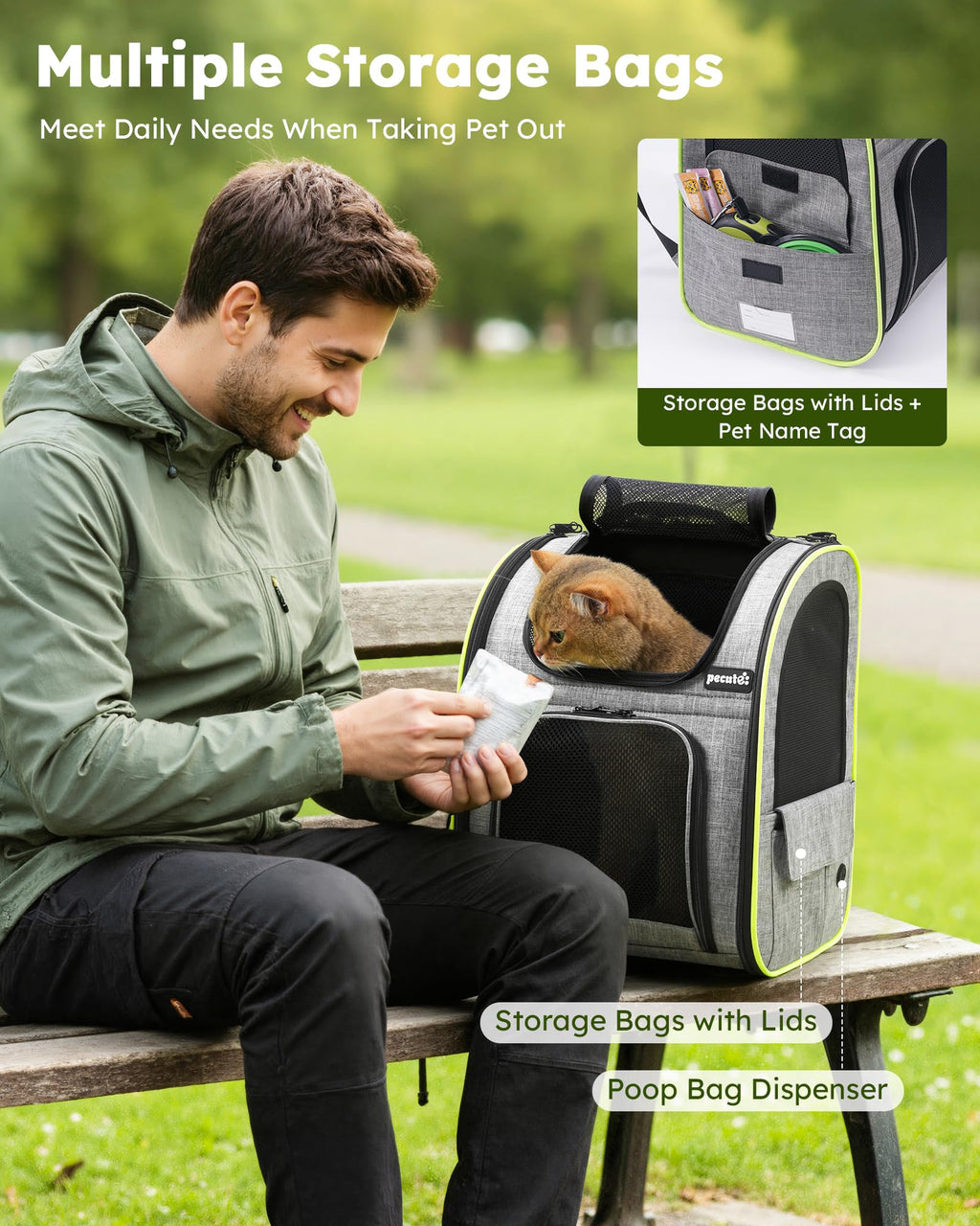 Expandable Cat Carrier Backpack with Breathable Window U722