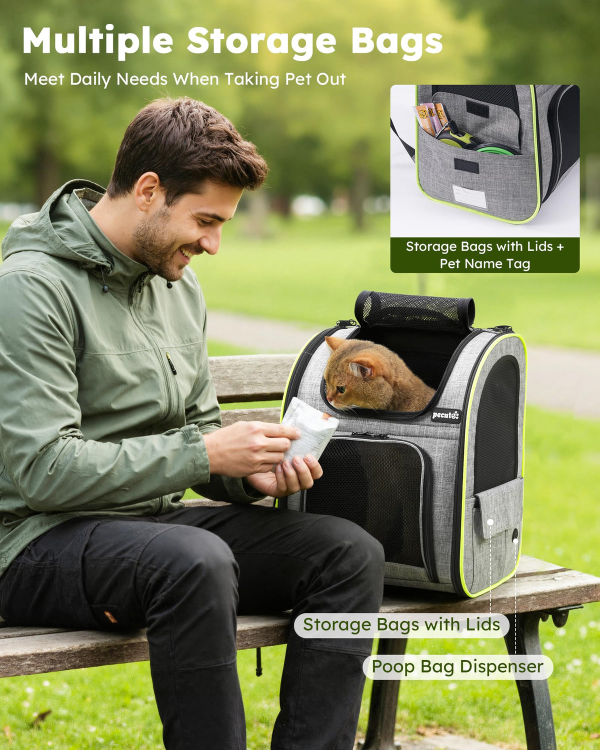 Expandable Cat Carrier Backpack with Breathable Window U722