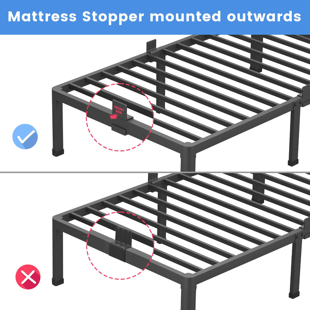 18 Inch Twin XL Bed Frames with Round Corner Leg S152
