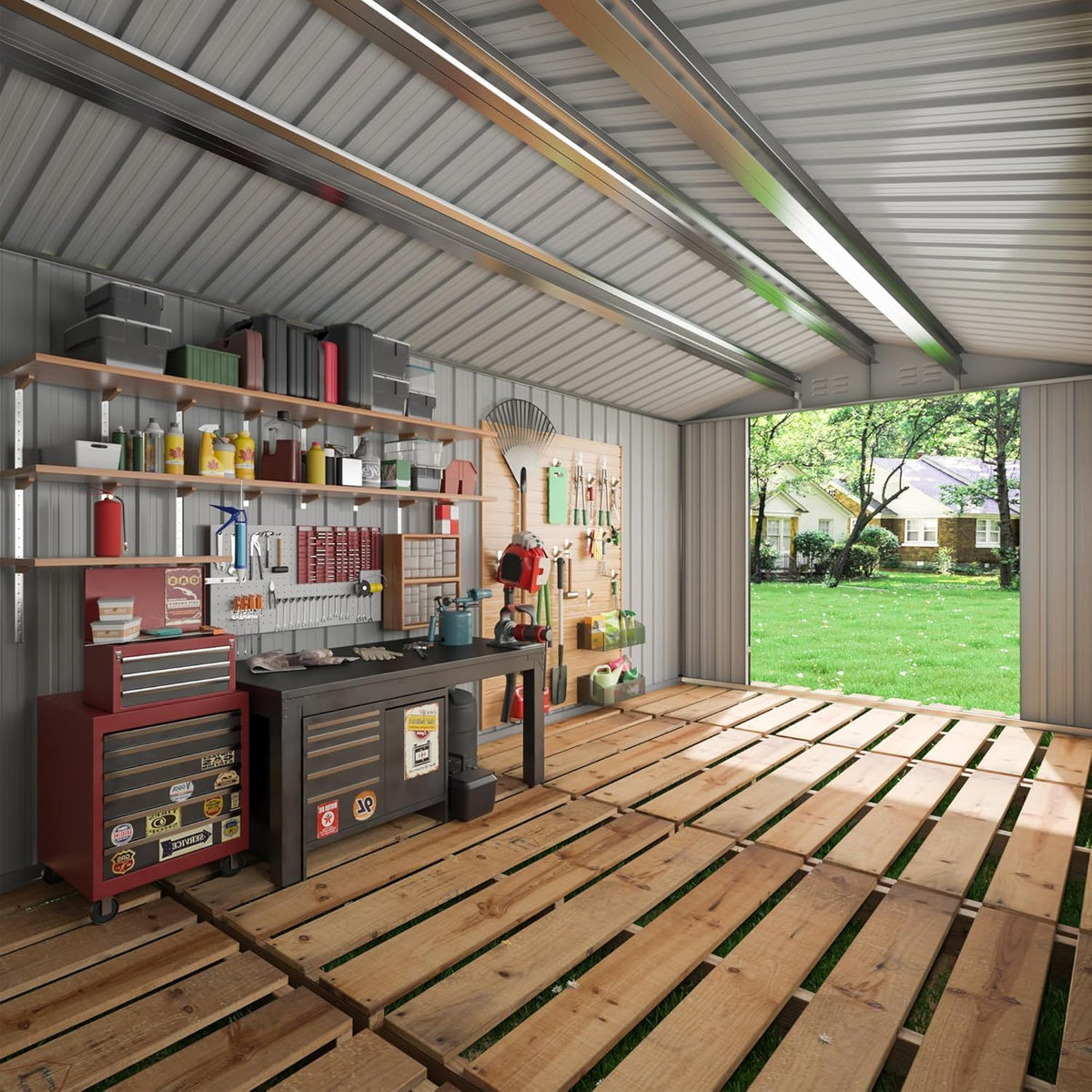 10x14 FT Metal Garden Storage Shed W140