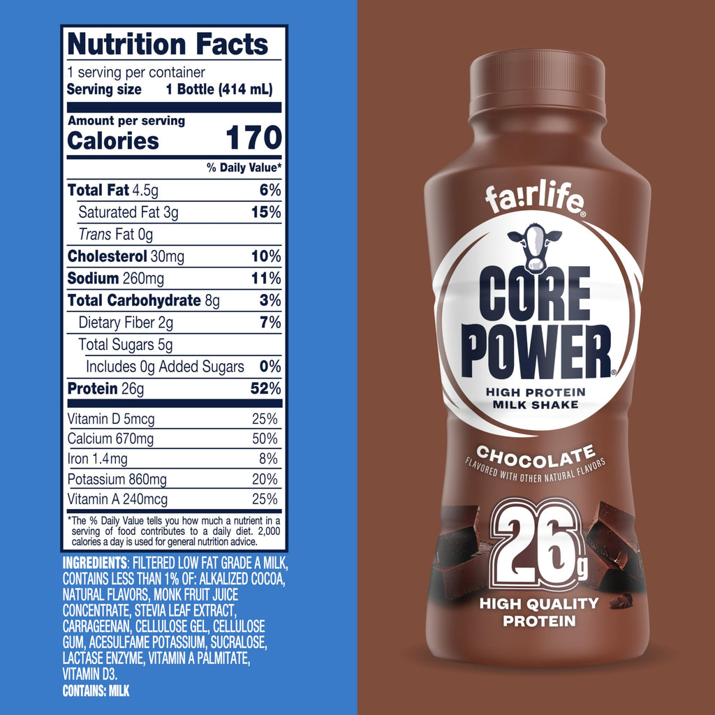 26g Protein Chocolate Milk Shakes 14 Fl Oz (Pack of 12) K4853