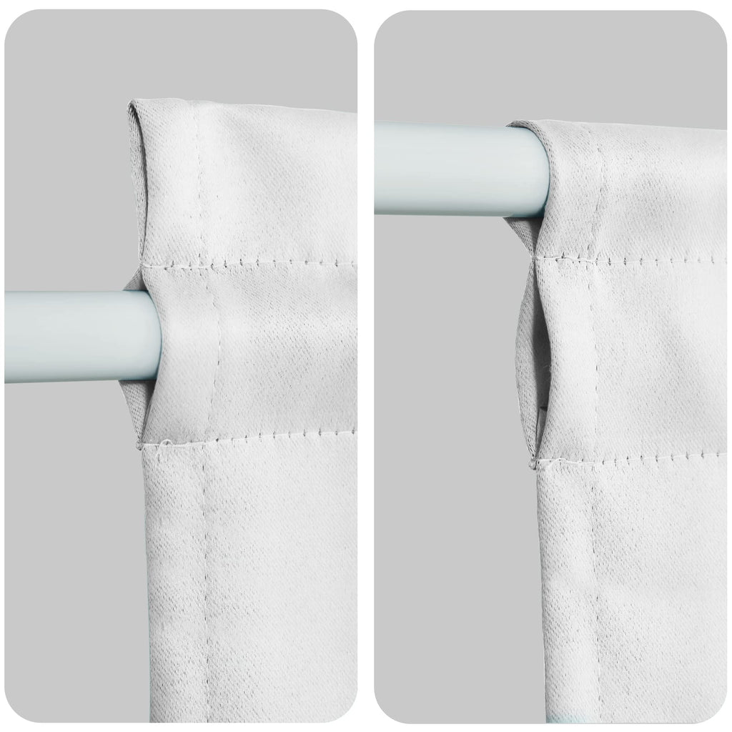 Door Curtains, Thermal and Room Darkening Curtains, Rod Pocket Blackout Curtains, 25 x 40 inches, Greyish White, 1 Panel G211