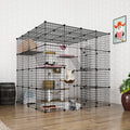 Large Cat Cage Indoor Enclosure Playpen Metal Wire Kennels Crate 55L x 55W x 55H Inchs Q888209