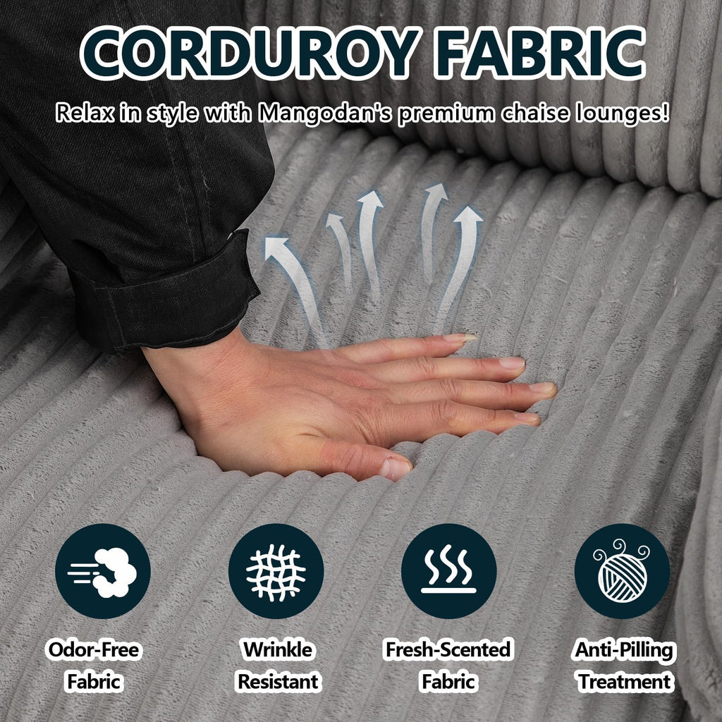 360° Swivel Rocking Corduroy Recliner V499173