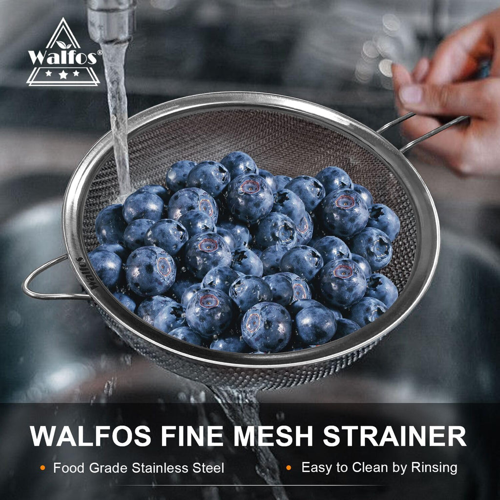 Large Fine Mesh Stainless Steel Strainer Set of 2 L54546