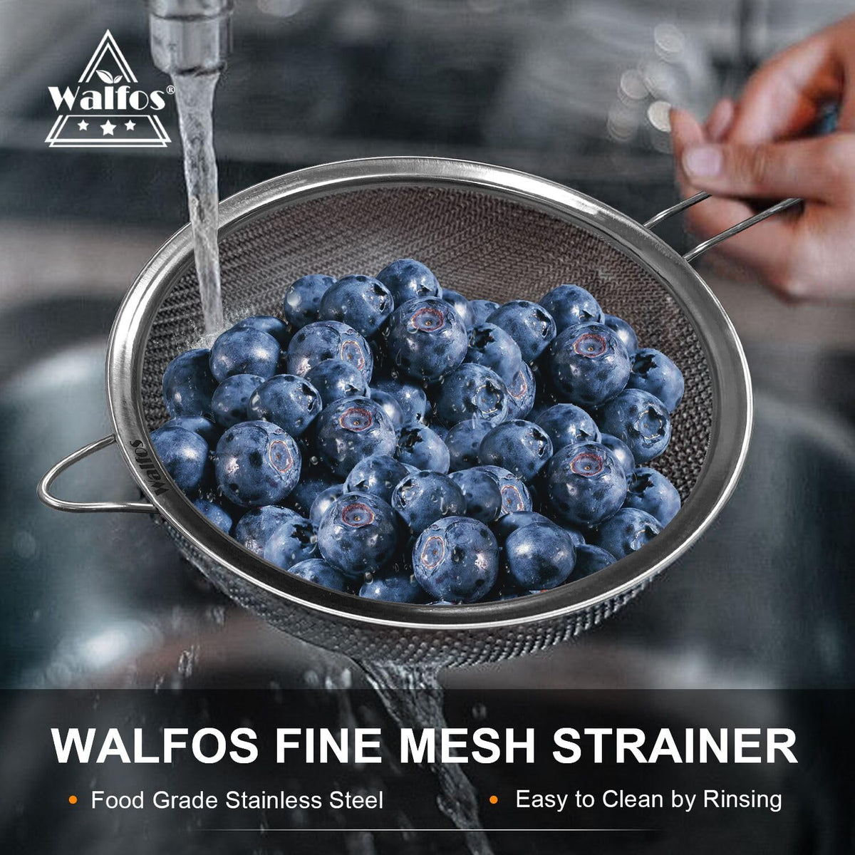 Large Fine Mesh Stainless Steel Strainer Set of 2 L54546